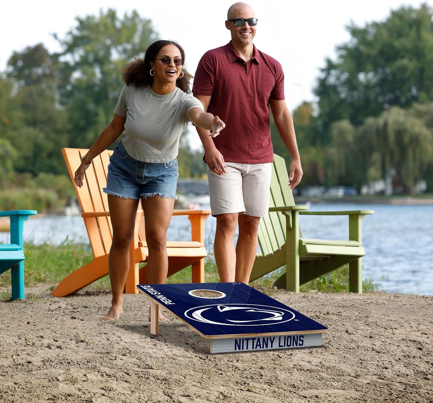 YouTheFan NCAA 2’ x 3’ Wood Cornhole Game with Logo Bags