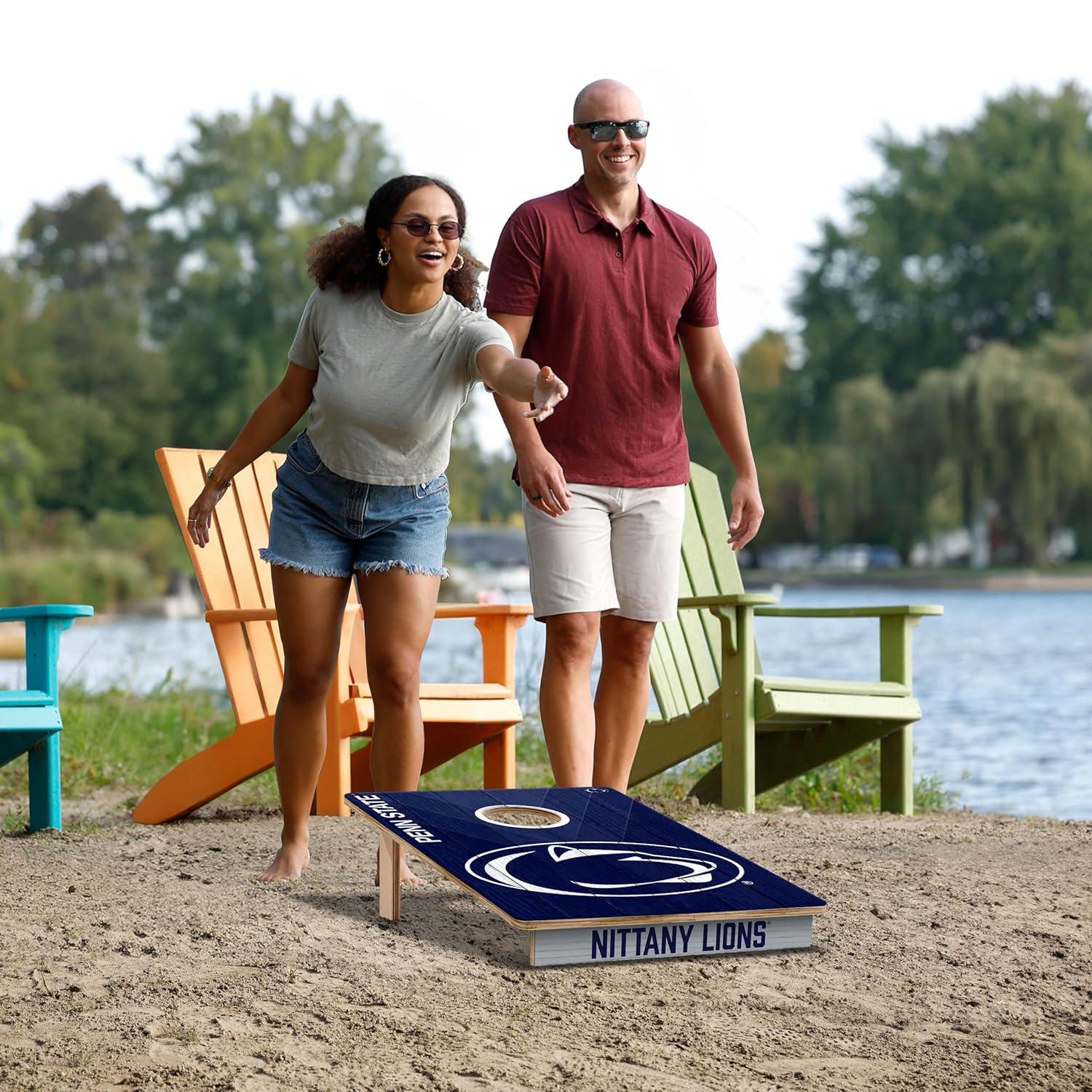 YouTheFan NCAA 2’ x 3’ Wood Cornhole Game with Logo Bags