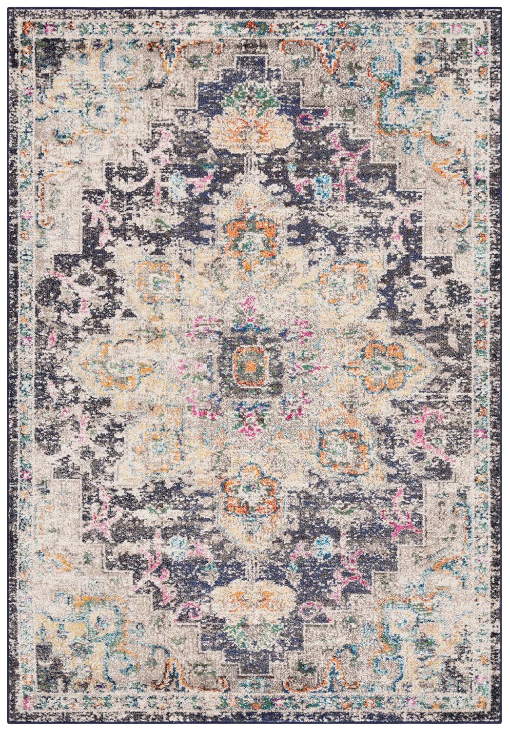 Madison MAD473 Power Loomed Indoor Area Rug - Black/Gold - 5'3"x7'6" - Safavieh