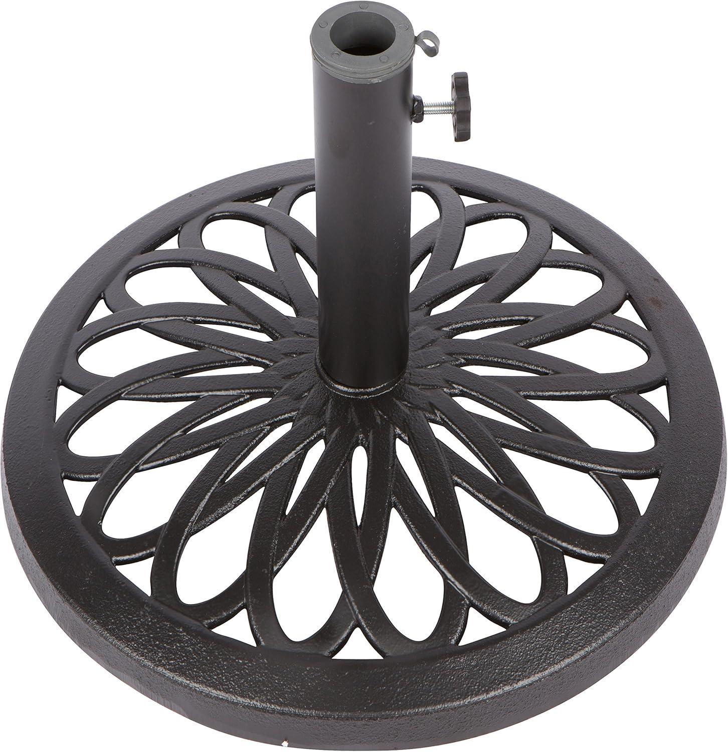 17.5" Black Cast Iron Patio Umbrella Base