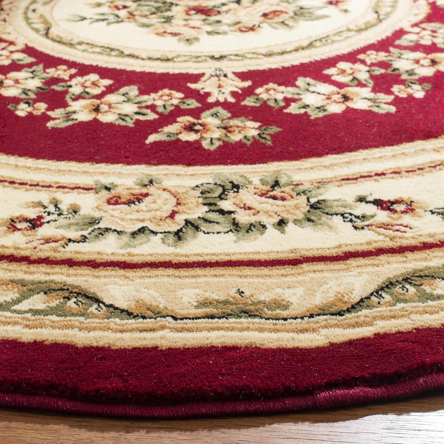 Lyndhurst LNH218 Power Loomed Area Rug - Red/Ivory - 8' Round - Safavieh