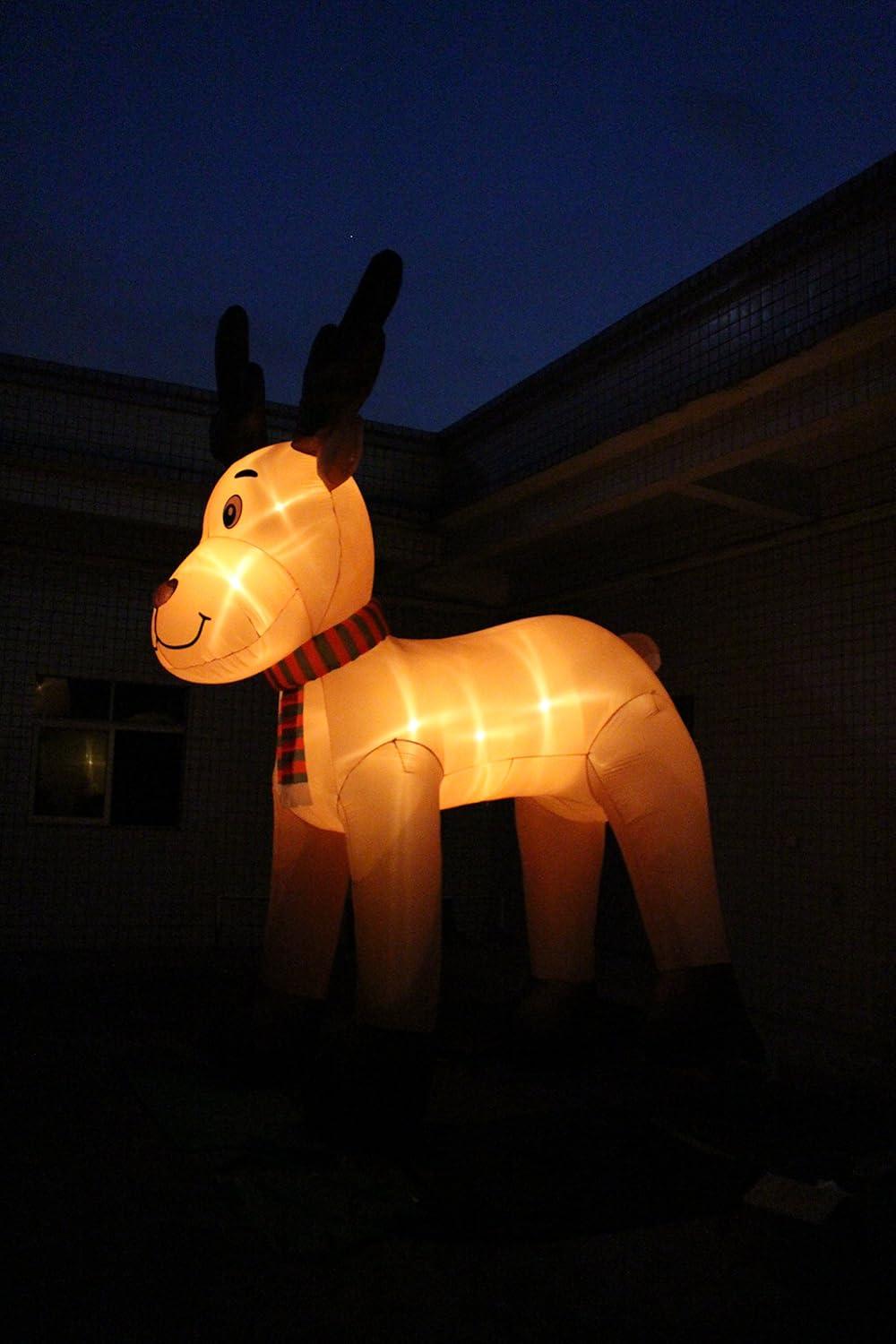 Jumbo 15 Foot Brown Inflatable Reindeer Decoration