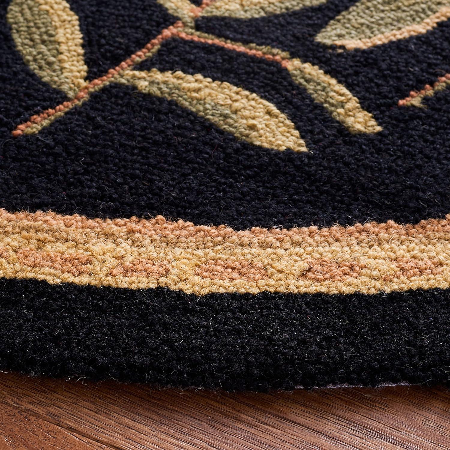 Chelsea HK210 Hand Hooked Area Rug - Black - 8' round - Safavieh.