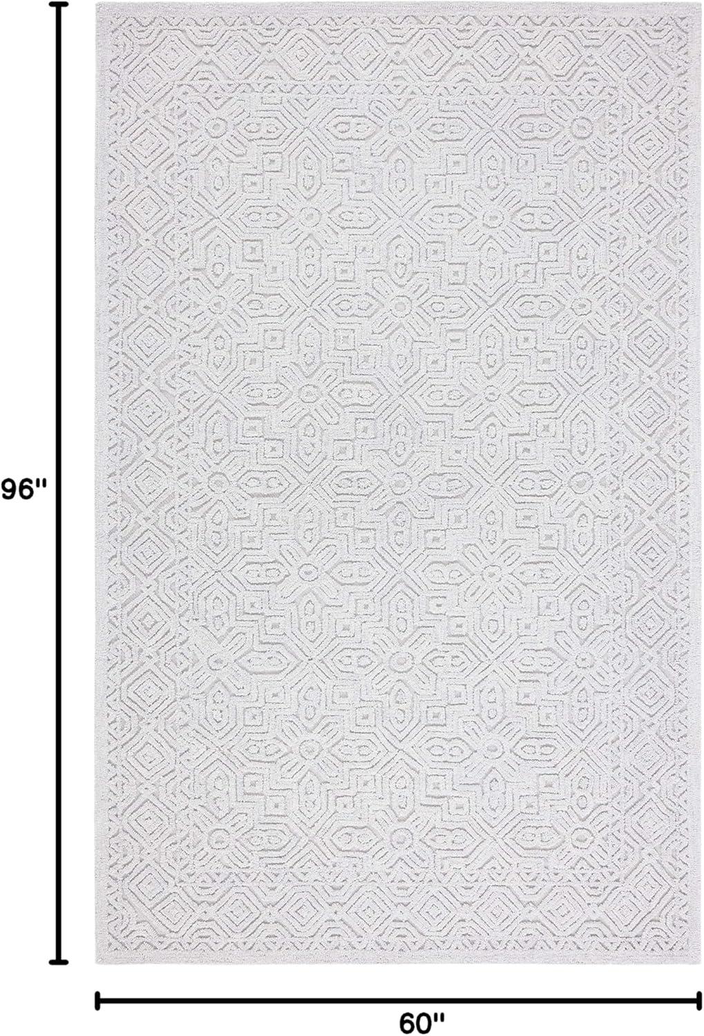 SAFAVIEH Textural Dinah Geometric Area Rug, Silver, 6' x 6' Square