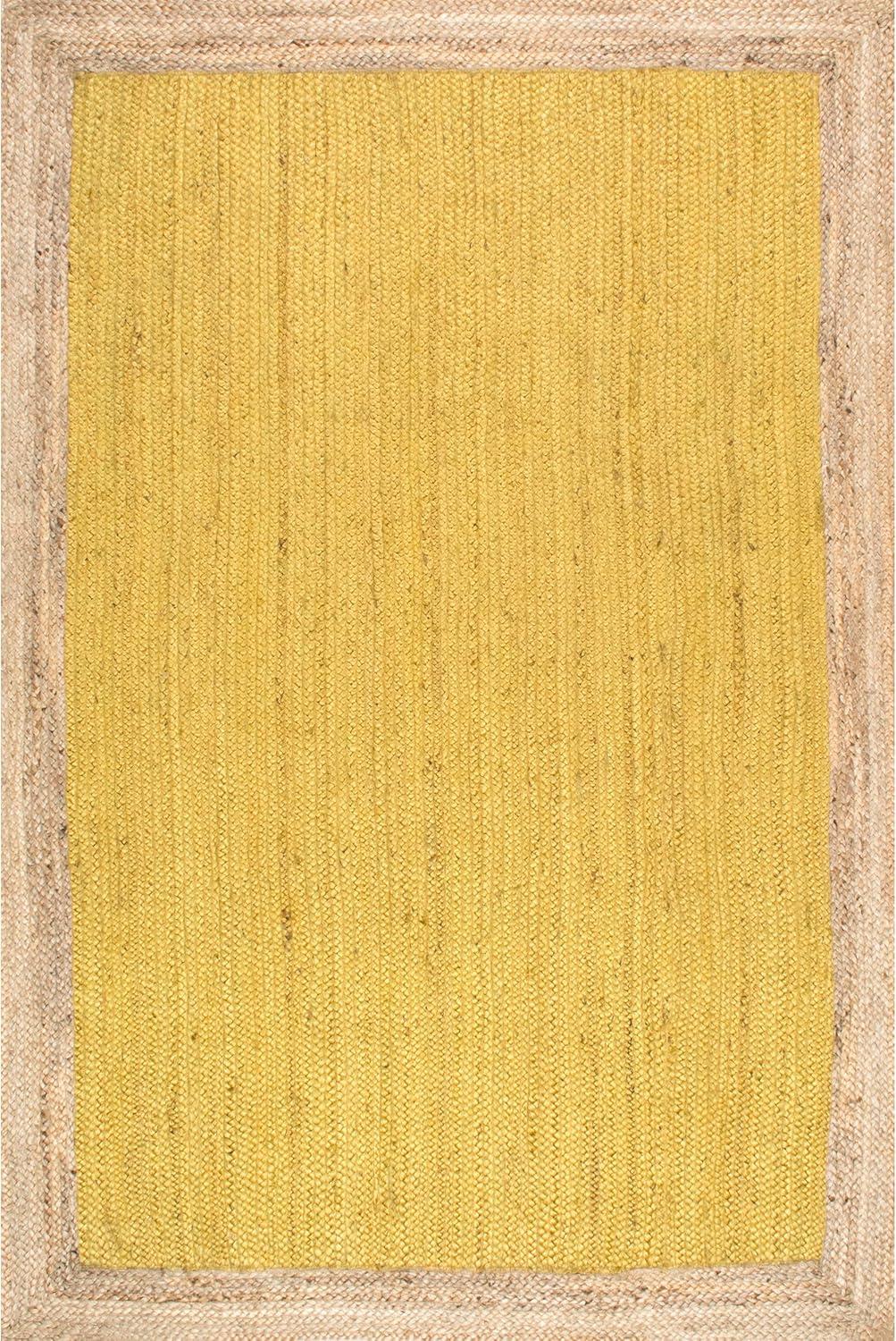 Yellow Solid Loomed Area Rug - (2'x3') - nuLOOM: Modern Jute, Low Pile, Indoor Rectangle Rug, Vacuum & Spot Clean