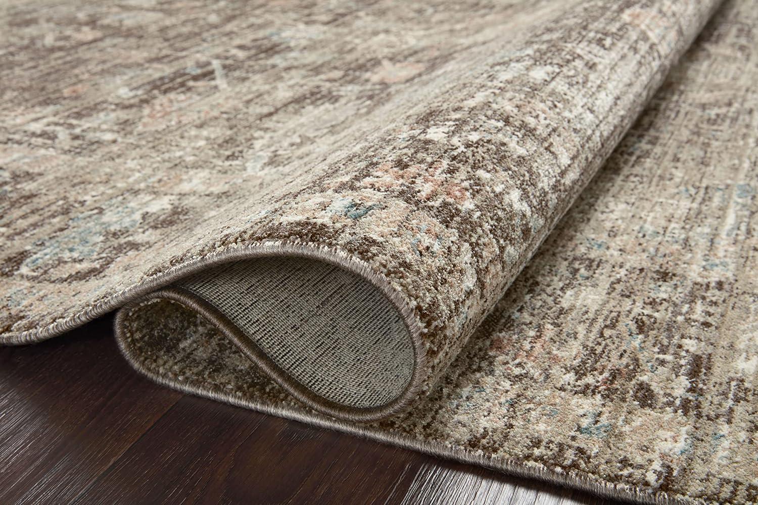 Charcoal & Dove Floral Synthetic Rectangular Area Rug