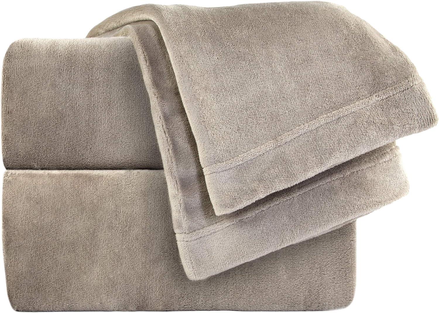 Southwest Canyon Comfort Collection Velvet Plush Sheet Set, Twin, Taupe