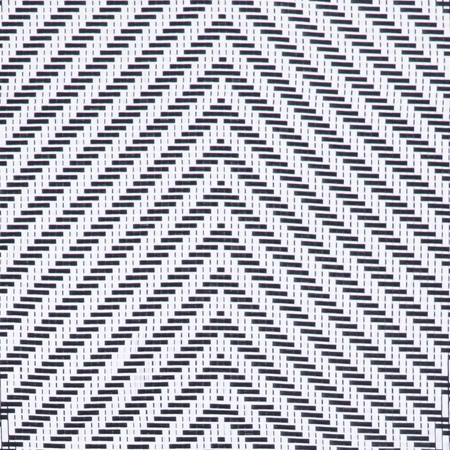 Flash Furniture Marseille Indoor/Outdoor Commercial Bistro Stacking Chair with Arms, Black/White Textilene & Bamboo Print Aluminum Frame in LT Natural