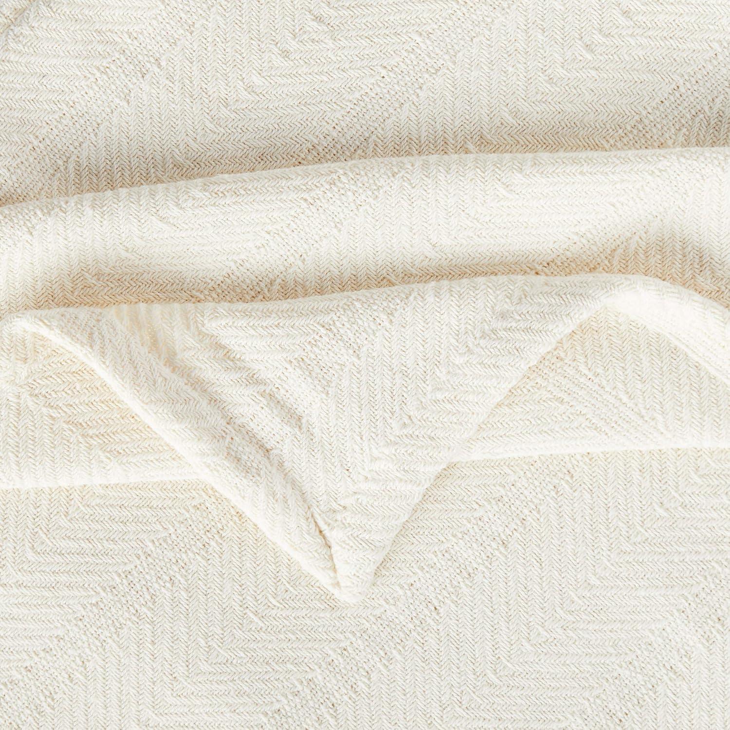 Eddie Bauer Herringbone Cotton Reversible Blanket