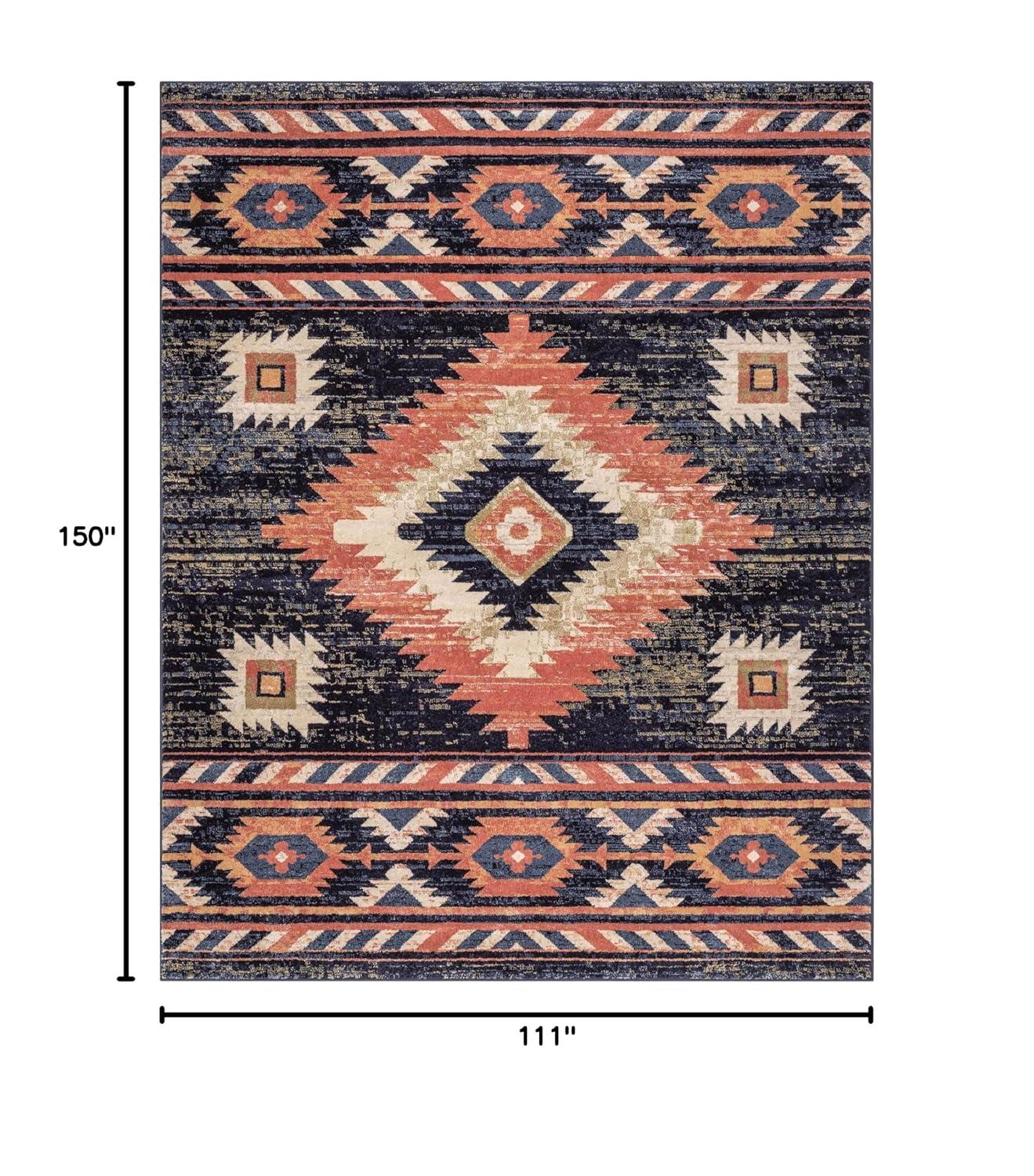 Lorelee Moroccan Southwestern Blue Beige Area Rug