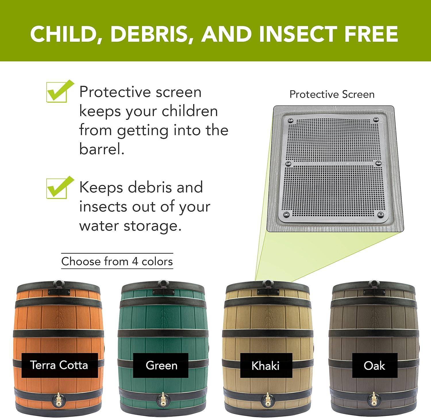 Good Ideas Good Ideas Rain Wizard Whiskey Style Rain Barrel with Overflow and Spigot