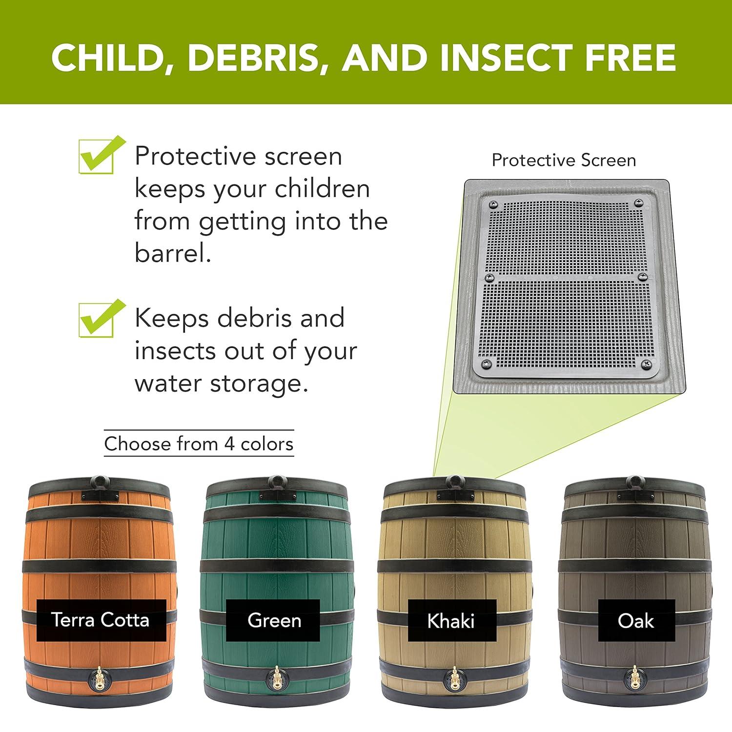 Good Ideas Good Ideas Rain Wizard Whiskey Style Rain Barrel with Overflow and Spigot