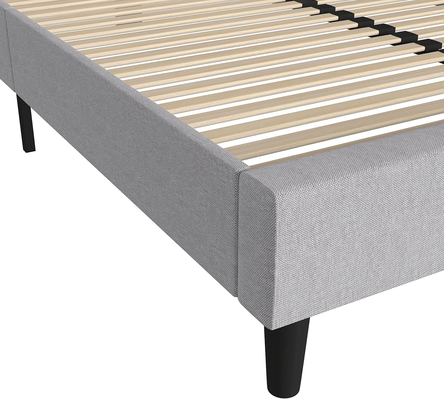 Flash Furniture Addison Fabric Upholstered Platform Bed, Light Grey, Queen