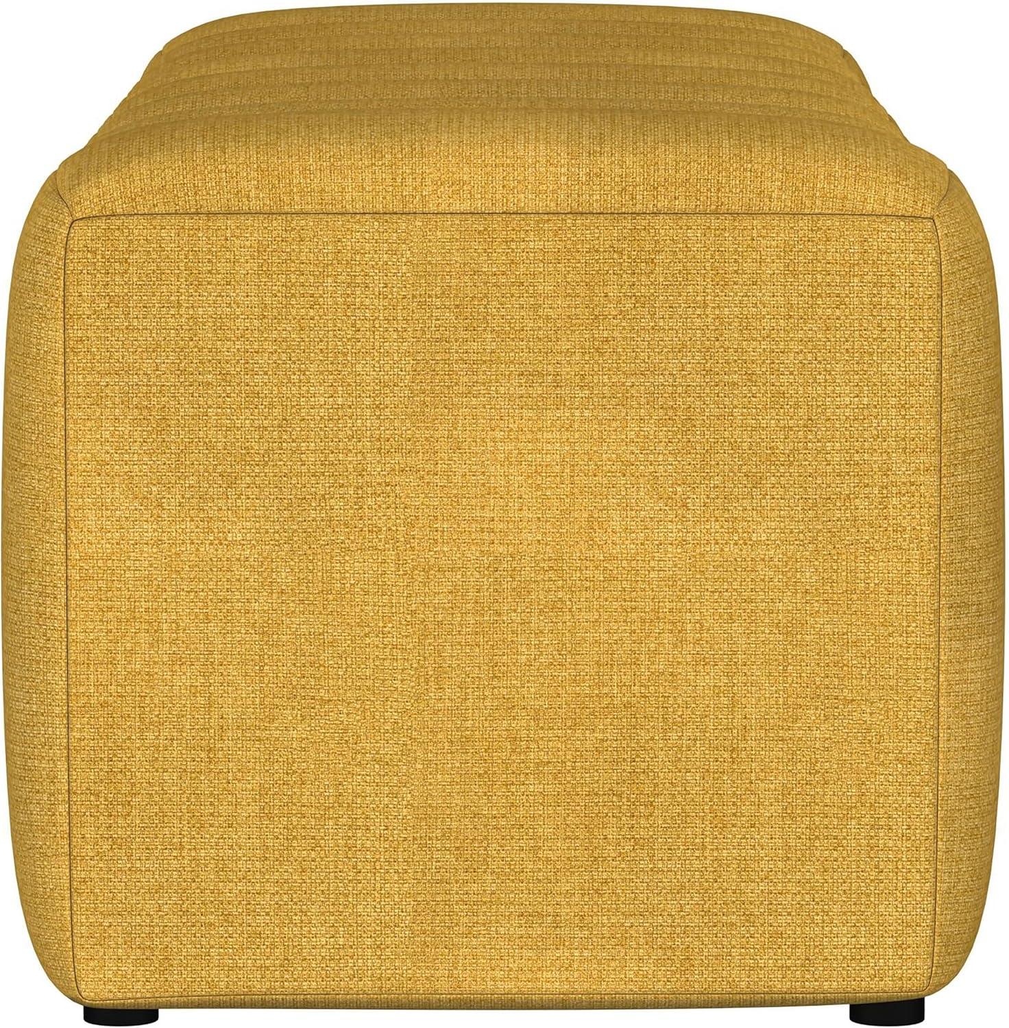 Coaster Summer Fabric Upholstered Tufted Accent Bench Mustard in Yellow