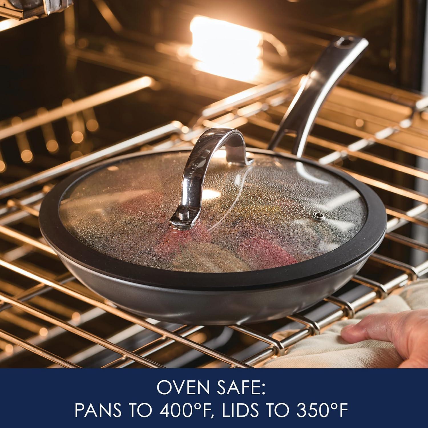 Cook + Create 10-Piece Hard Anodized Aluminum Nonstick Cookware Set in Black