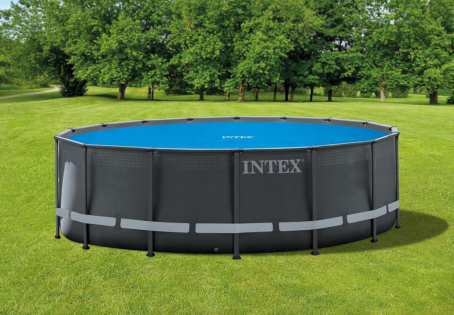 Intex Intex 29024E 16 Foot Above Ground Swimming Pool Solar Cover With Carry Bag, Blue