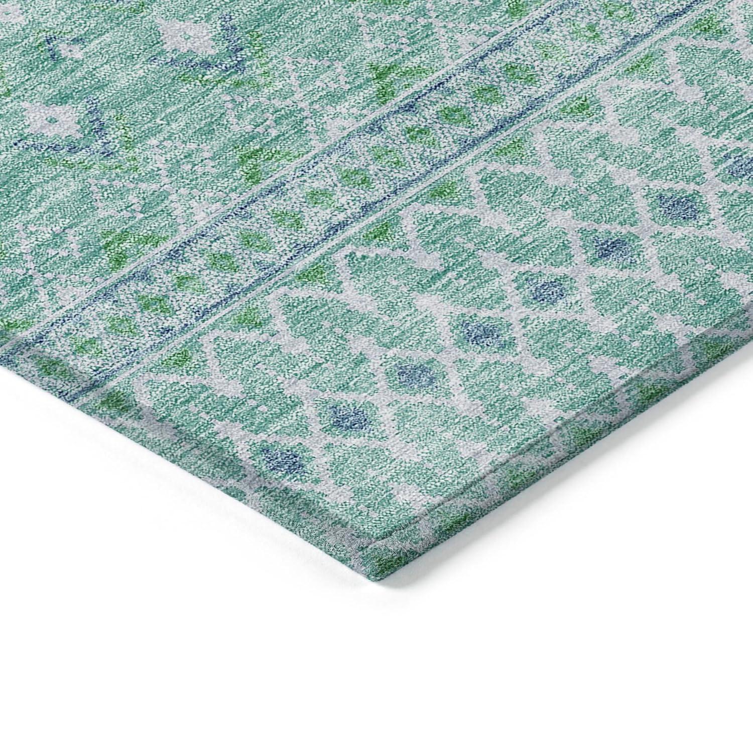 Addison Rugs Chantille ACN709AQ 3 x 5 (ft) Polyester Aqua Rectangular Indoor/Outdoor Geometric Machine washable Area rug