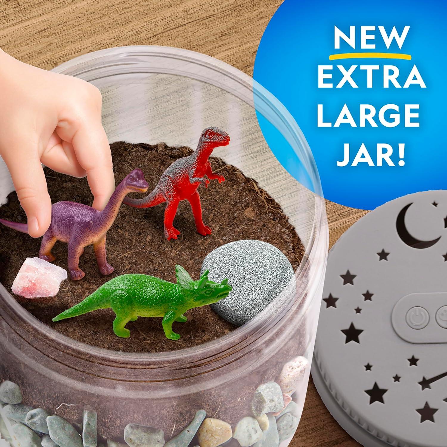 NATIONAL GEOGRAPHIC Dinosaur Terrarium YPF5 Kit for Kids - Multicolor Light Up Terrarium Kit for Kids, Build a Dinosaur Habitat with Real Plants, Science Kit, Dinosaur Toys for Kids, Kids Science