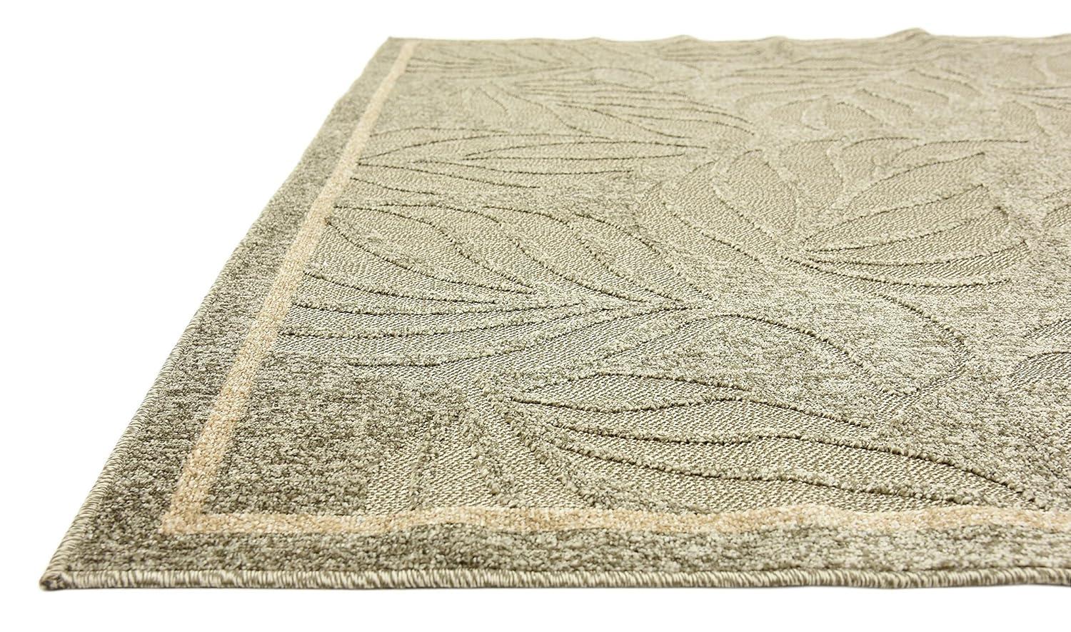 Unique Loom 7' 1 x 10' 0 Beige Outdoor Botanical Augusta Area Rug