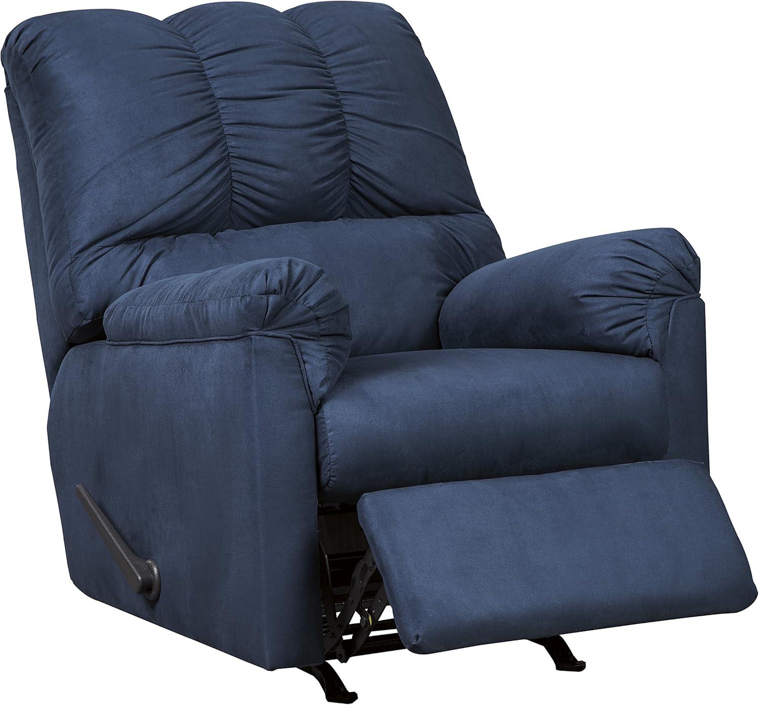 Darcy Blue Microfiber Contemporary Rocker Recliner