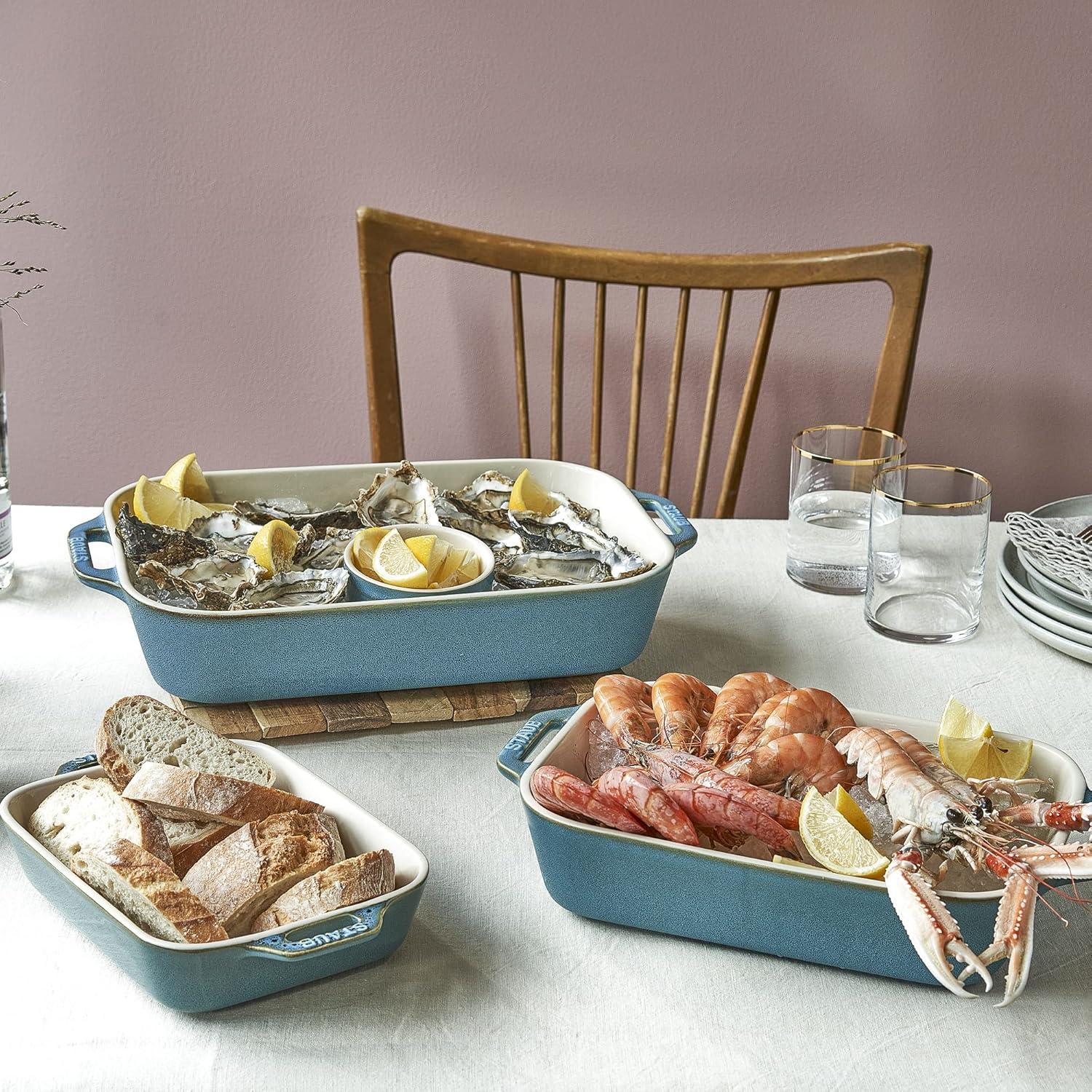 Staub ® Turquoise Rectangular Bakers, Set of 3