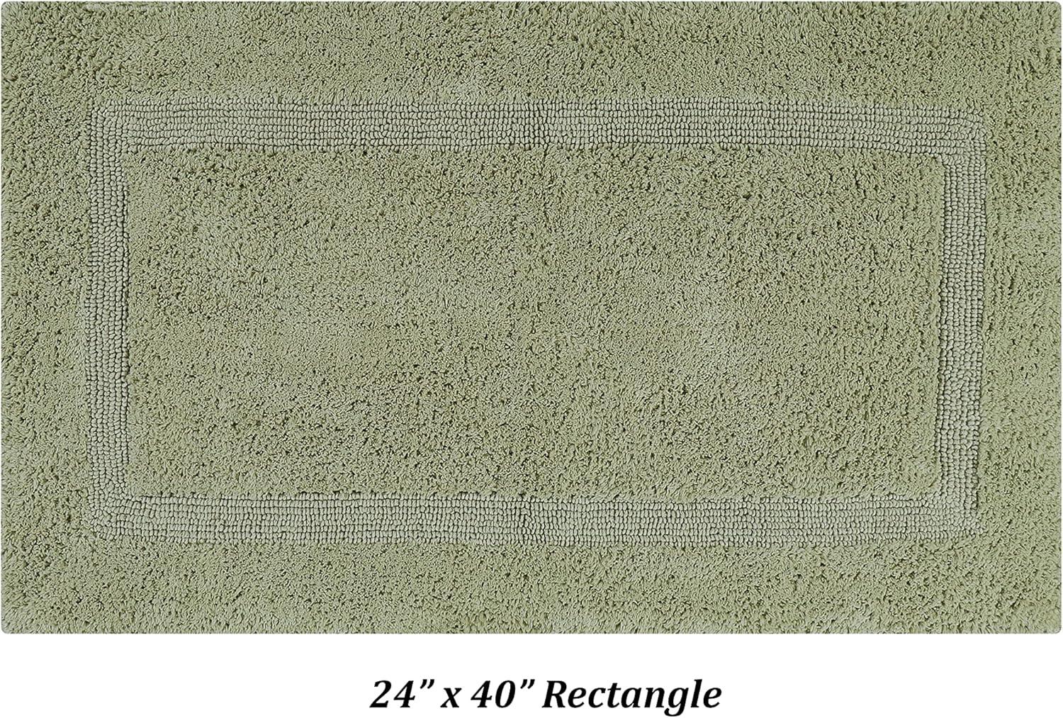 Better Trends Lux 100% Cotton Tufted Solid Reversible Bath Rug Set 3 PC (17" x 24" | 21" x 34" | 24" x 40") - Sage