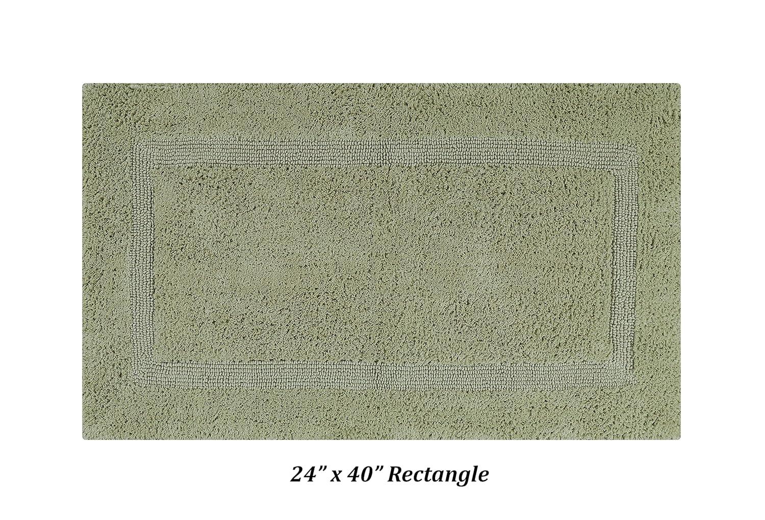 Better Trends Lux 100% Cotton Tufted Solid Reversible Bath Rug Set 3 PC (17" x 24" | 21" x 34" | 24" x 40") - Sage