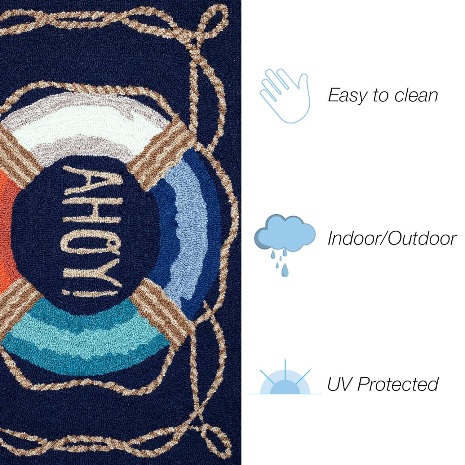 Liora Manne Frontporch Anchor Indoor/Outdoor Rug Navy 2' x 3'