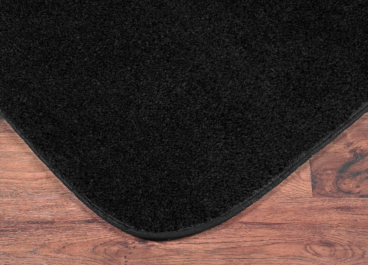 2pc Traditional Washable Nylon Bath Rug Set Black - Garland Rug: Machine Made, Tufted, Latex Backing