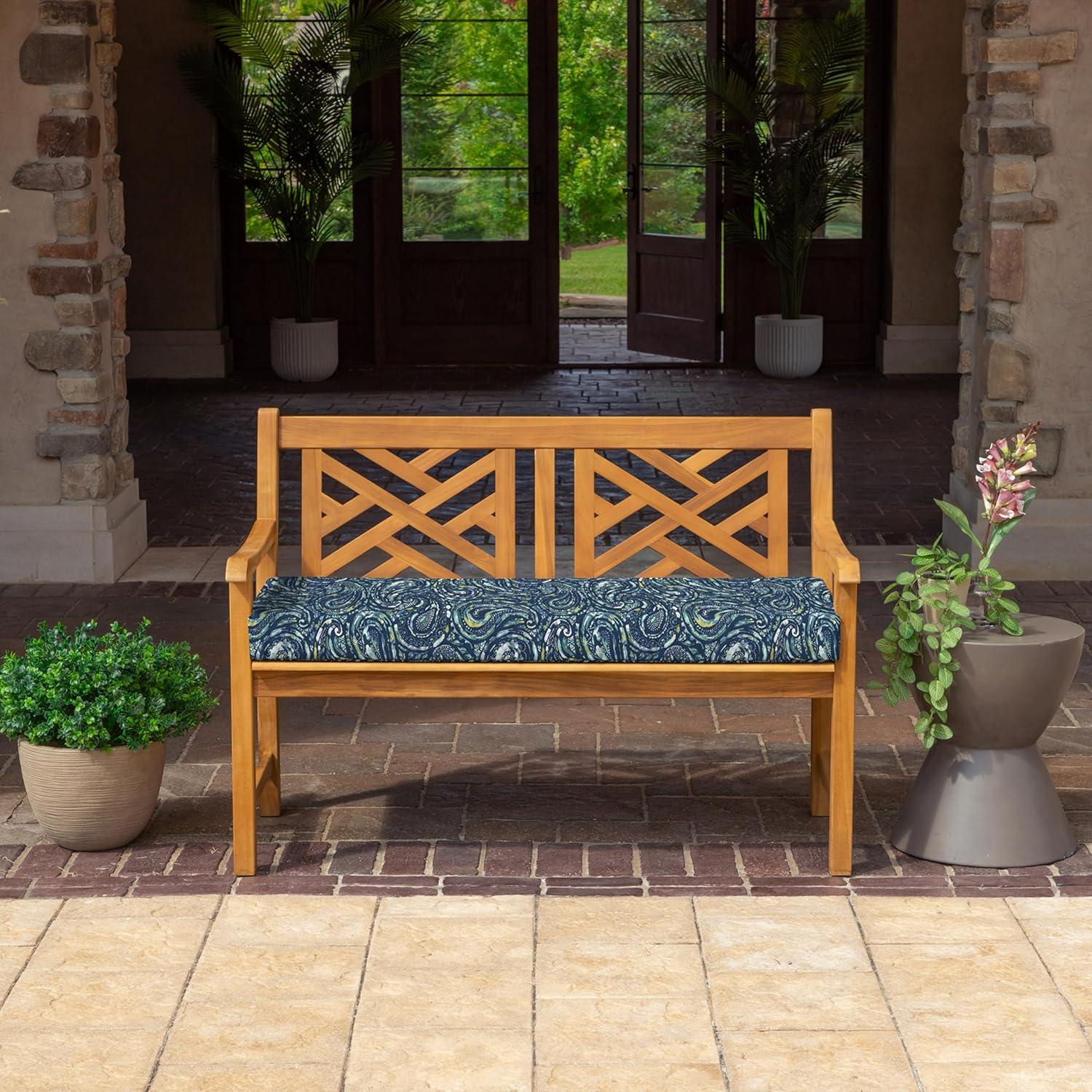 Arden Selections ProFoam Essentials Outdoor Bench Cushion 18 x 46, Ashland Black Jacobean