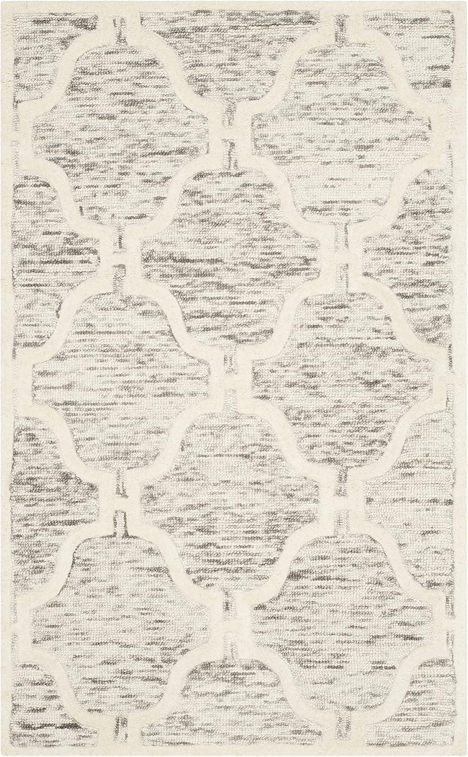 Angulay Hand-Tufted Wool Light Brown/Ivory Area Rug