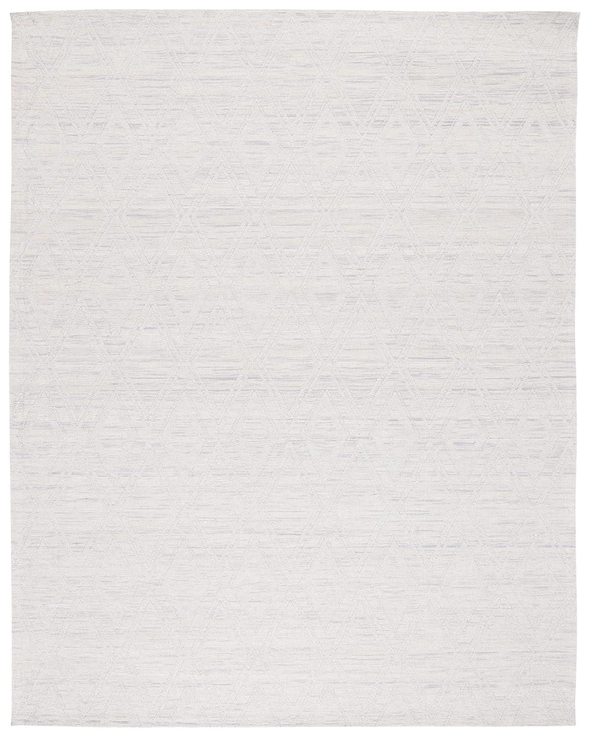 SAFAVIEH Marbella Alicia Geometric Diamonds Wool Area Rug, Silver/Ivory, 10' x 14'
