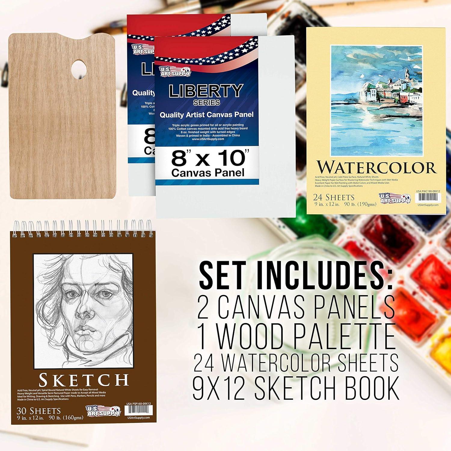US Art Supply 95 Piece Master Artist Painting Set Oil, Acrylic, Watercolor Paint