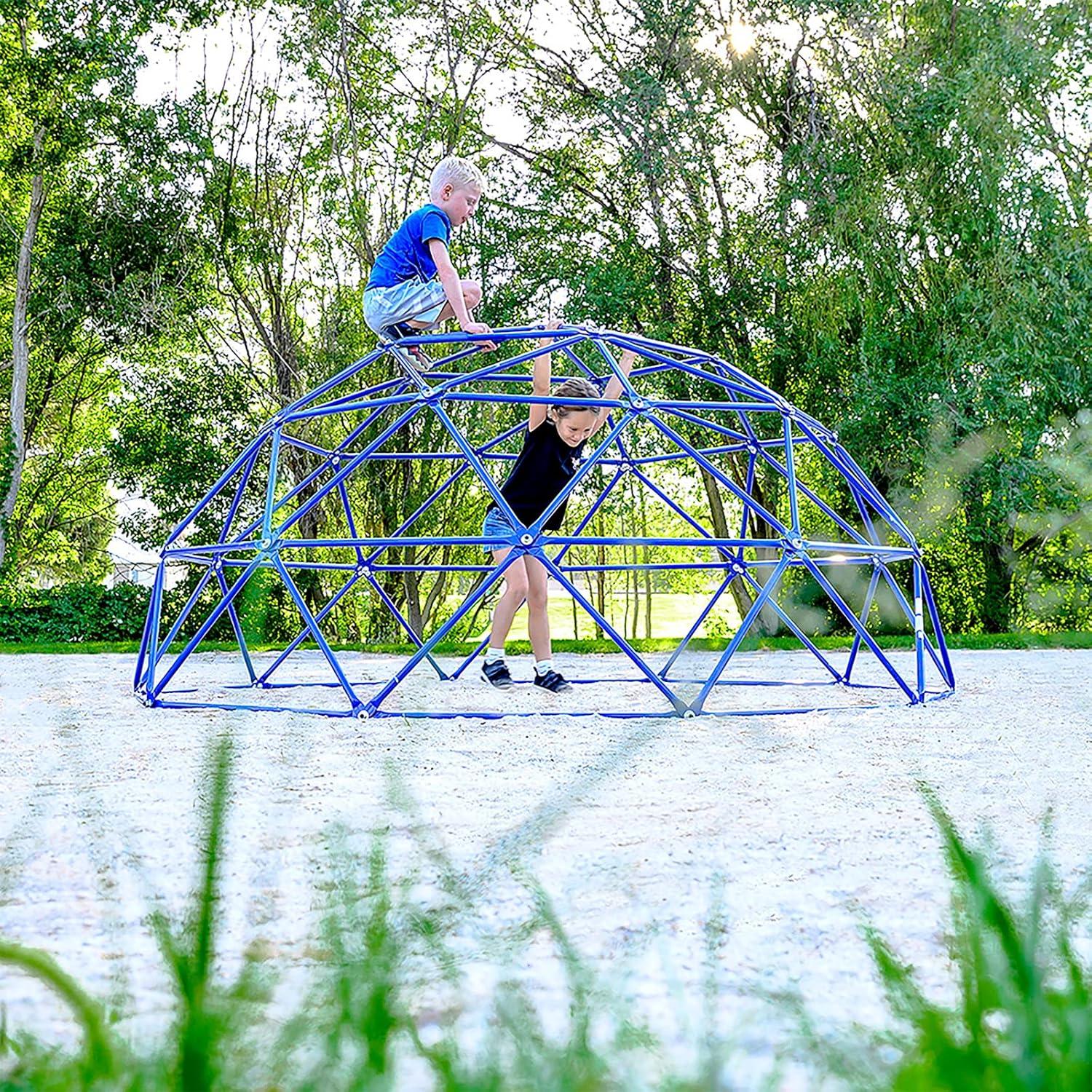 Blue 9-Foot Steel Geo Dome Climber for Kids