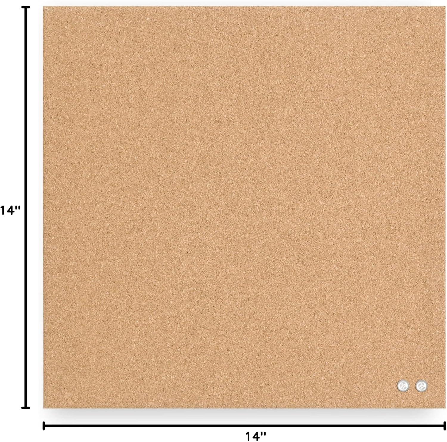 U Brands Cork Board, 14" X 14"