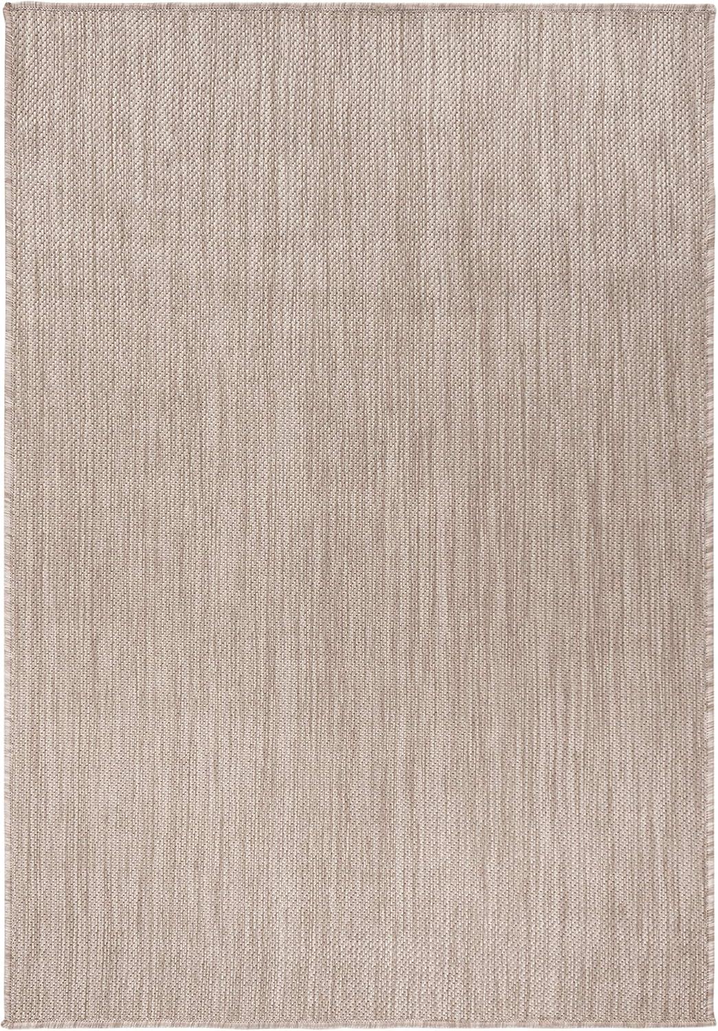 Easy-Care Synthetic 4' x 6' Non-Slip Rectangular Rug in Beige