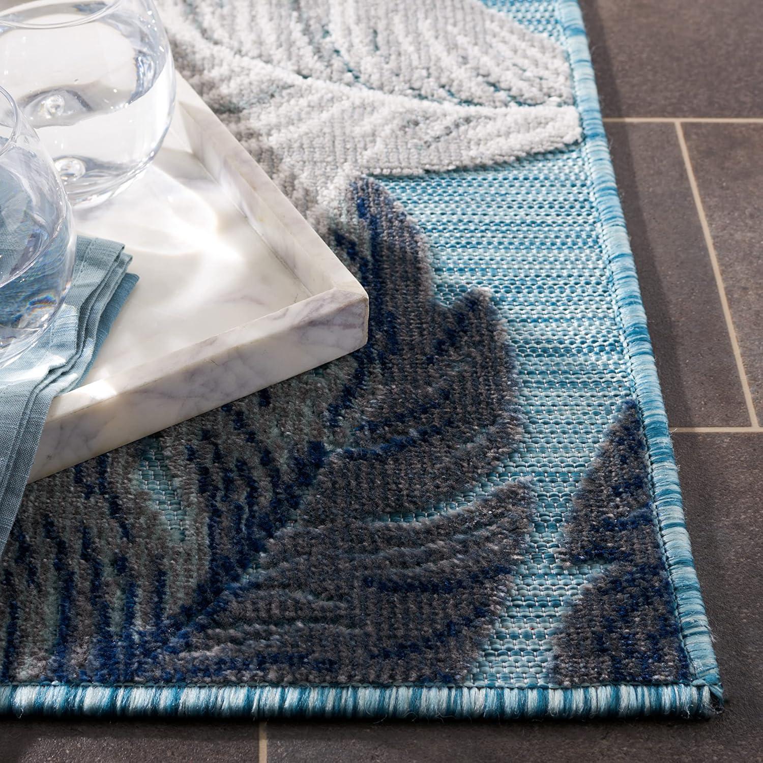 Cabana CBN456 Loomed Indoor/Outdoor Area Rug - Blue/Grey - 5'1"x7'6" - Safavieh