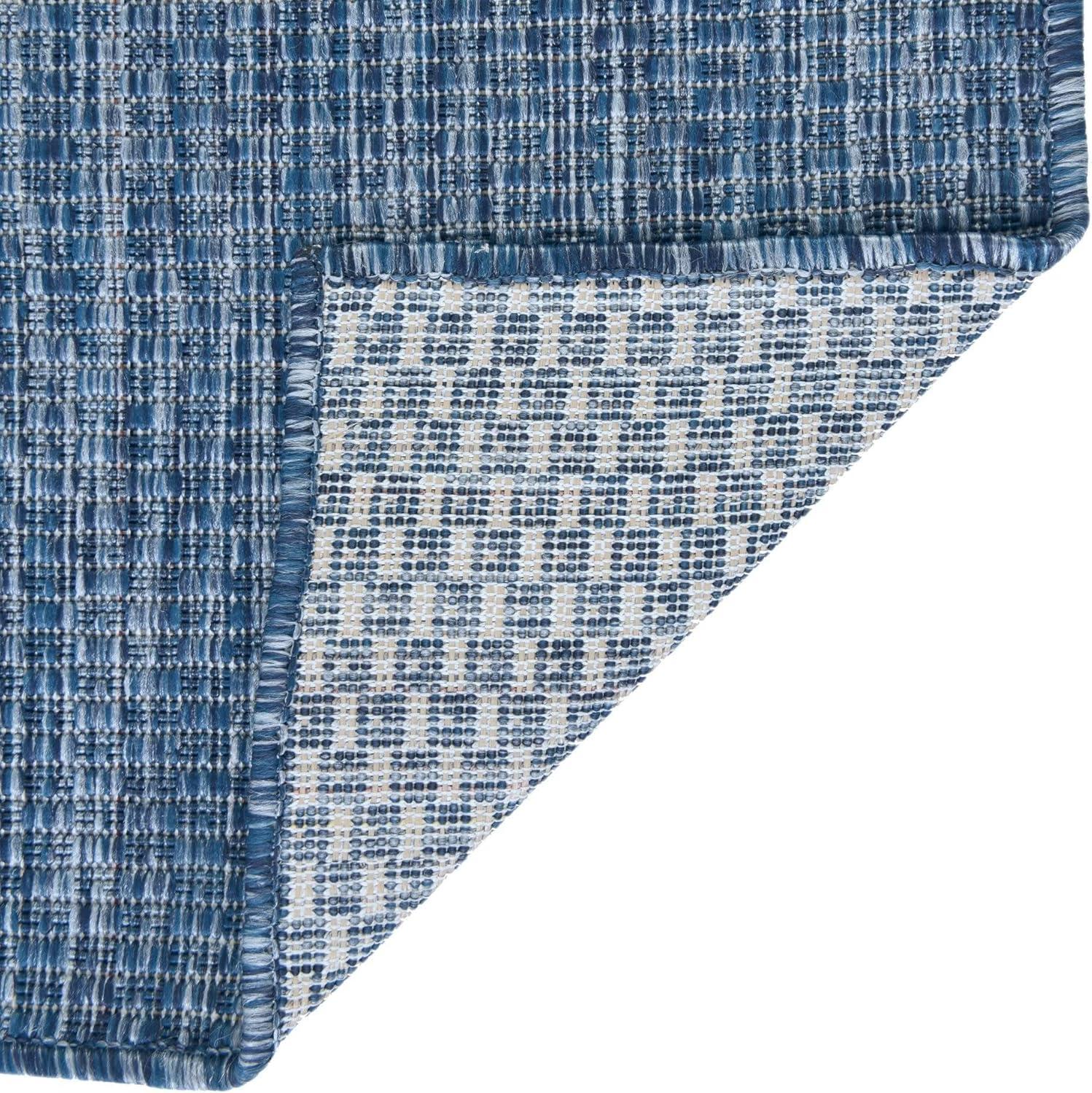 Navy Blue Easy-Care Synthetic 9' x 12' Outdoor Rug