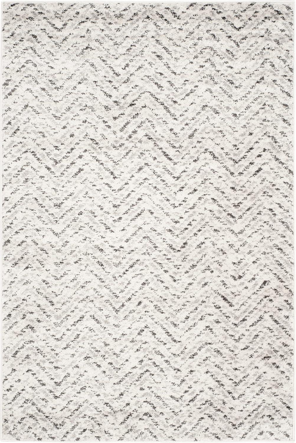 Adirondack ADR104 Power Loomed Area Rug - Ivory/Charcoal - 5'1"x7'6" - Safavieh.
