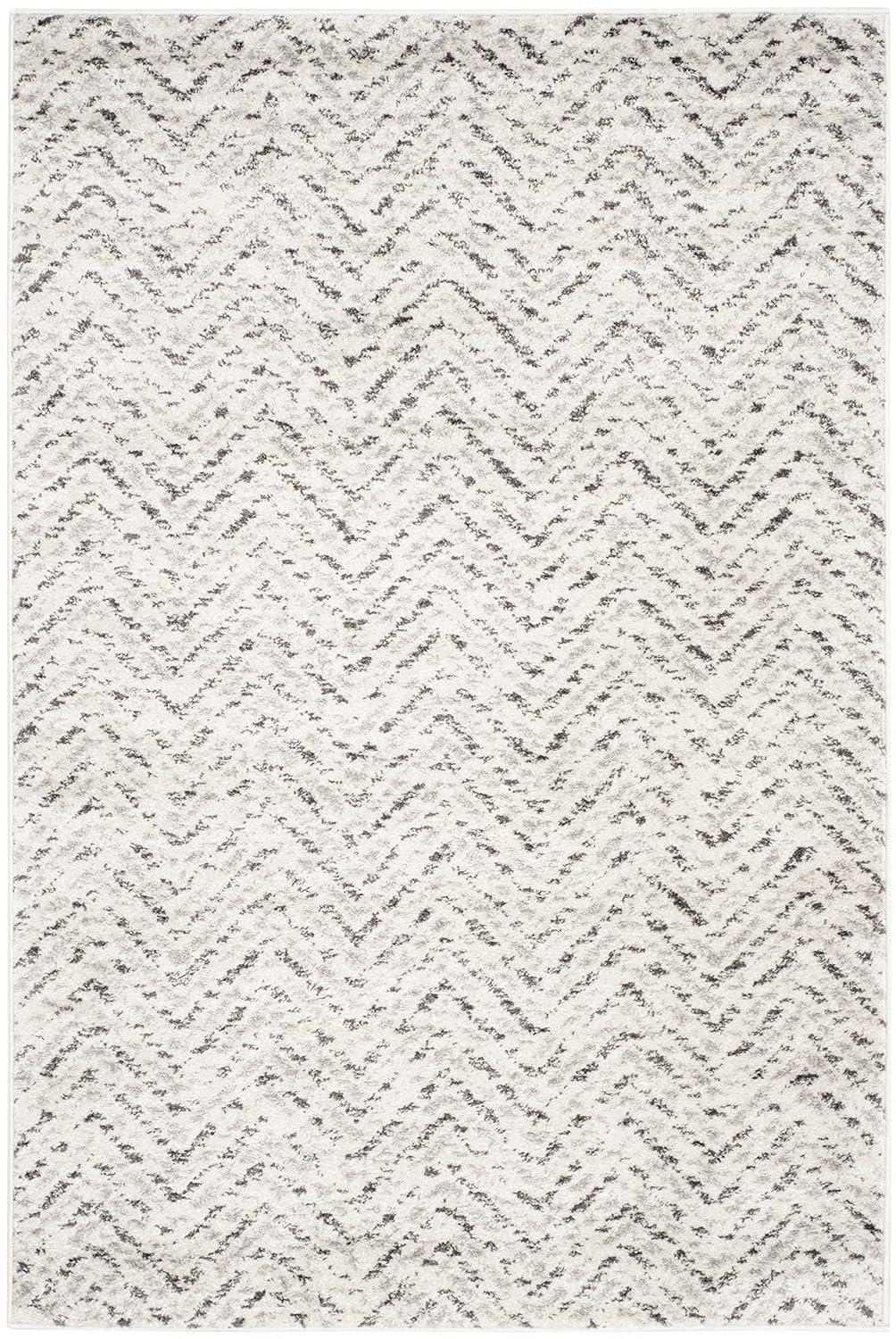 Adirondack ADR104 Power Loomed Area Rug - Ivory/Charcoal - 6'x9' - Safavieh.