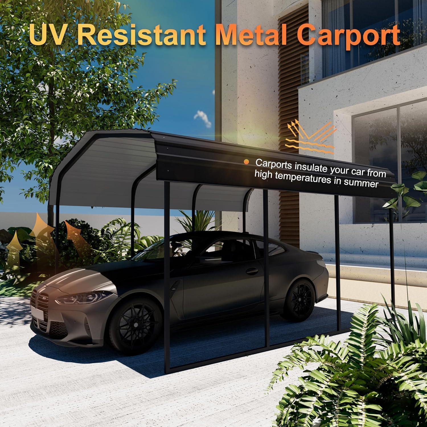 Steel Carport, Galvanized Multiple Sizes