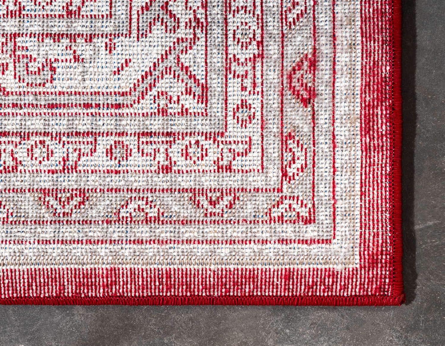 Unique Loom Williamsburg Collection Area Rug - Allover (10'  x 13' 1" Rectangle Red/Ivory)