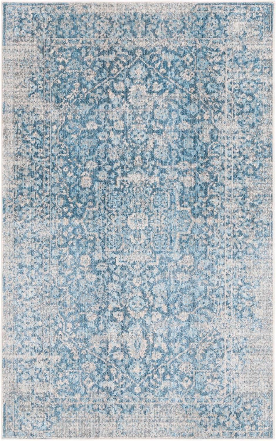 Vintage Persian VTP484 Power Loomed Indoor Accent Rug - Blue/Ivory - 2'x5' - Safavieh