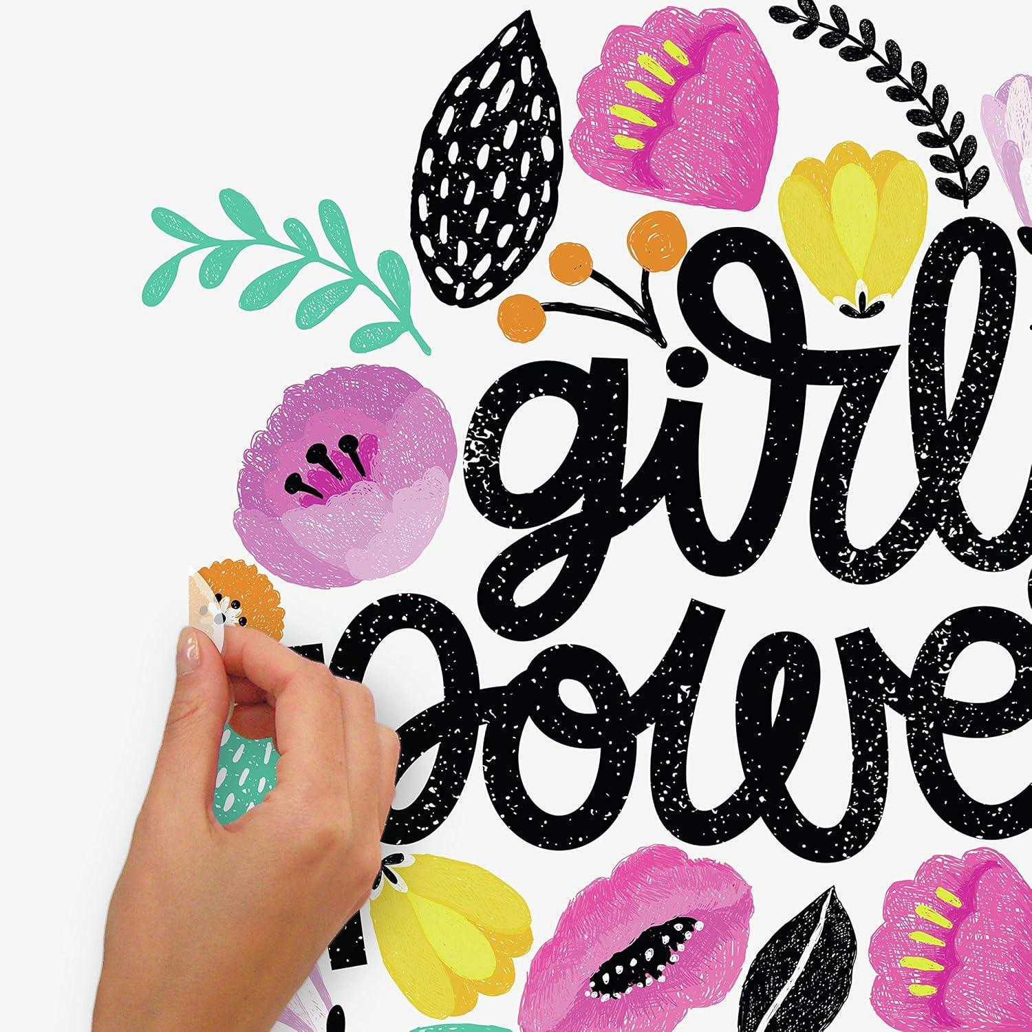 Girl Power Peel and Stick Giant Wall Decal - RoomMates: Vinyl Typography Decor for All Ages, Self-Adhesive