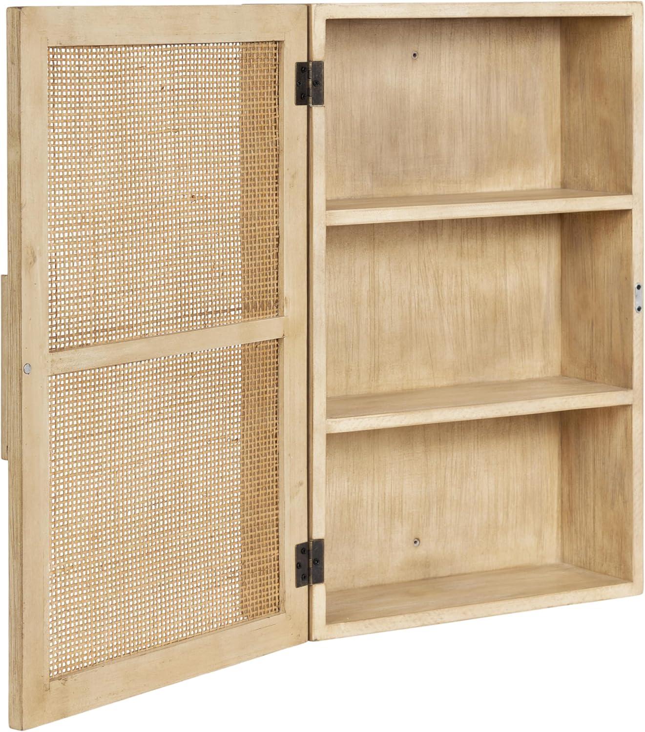 Kate & Laurel All Things Decor Ori Rattan Wall Cabinet Natural