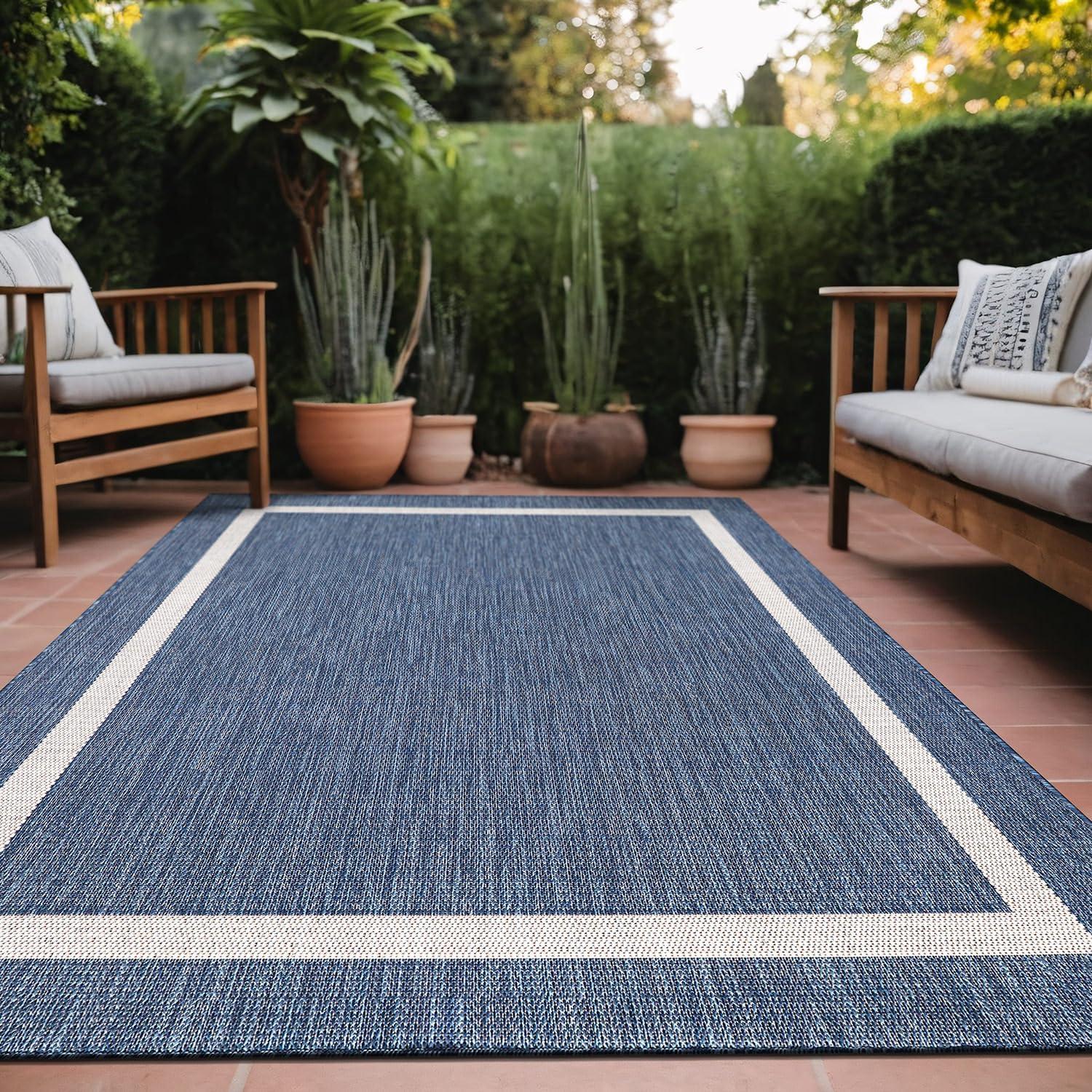 Unique Loom Outdoor Border Soft Border Border Woven Area Rug