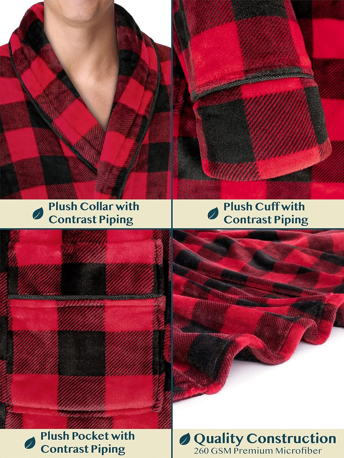 Rosalind Wheeler Speight Fleece Mid-Calf Bathrobe with Pockets