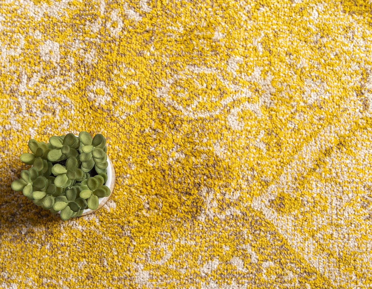 Unique Loom Penrose Collection Area Rug - Blake (5' 3" x 8' Rectangle Yellow/Beige)