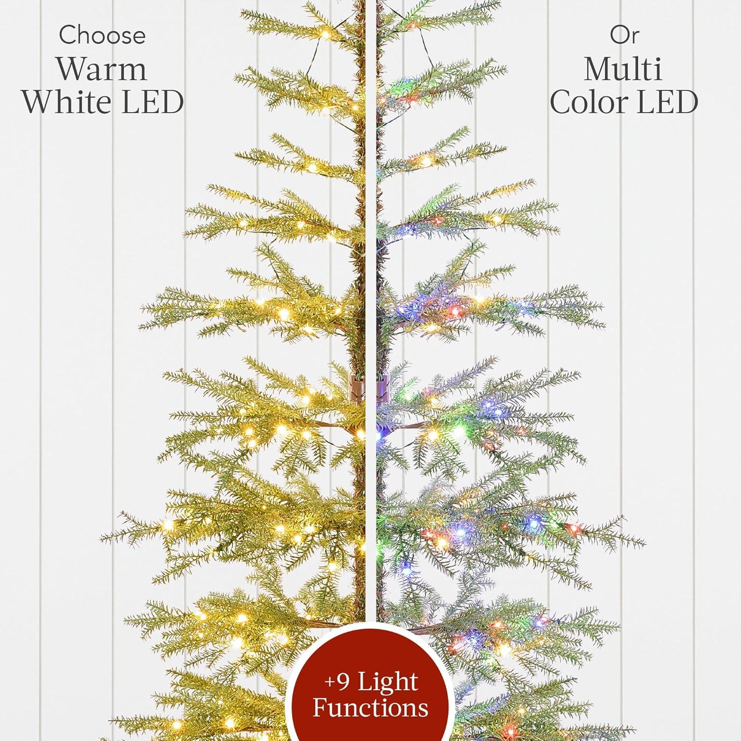 Best Choice Products 6ft Pre-Lit Sparse Christmas Tree w/ 200 2-in-1 LED Lights, Cordless Connection, Metal Stand