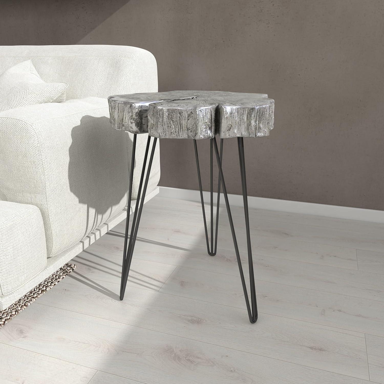 Modern Polystone and Metal Accent Table - Olivia & May